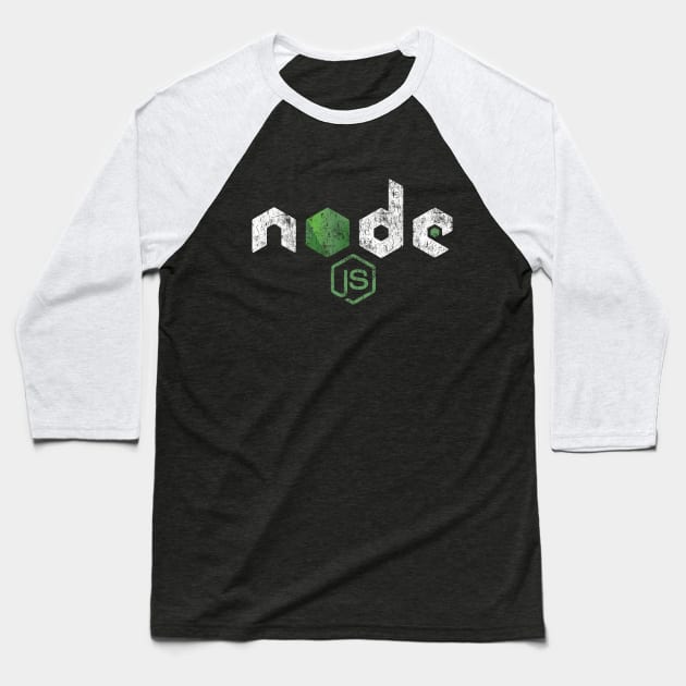 Vintage NodeJS JavaScript Programmer Baseball T-Shirt by vladocar